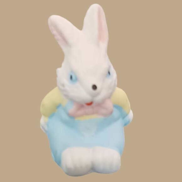 Vtg mini Easter Bunnies Figurines & Decorations Set 10pcs Pastel Colors - Picture 7 of 10